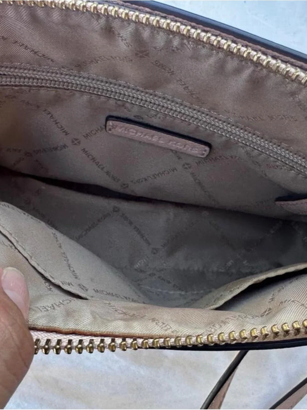 Michael Kors Light Pink Saffiano Crossbody Bag with Gold Hardware